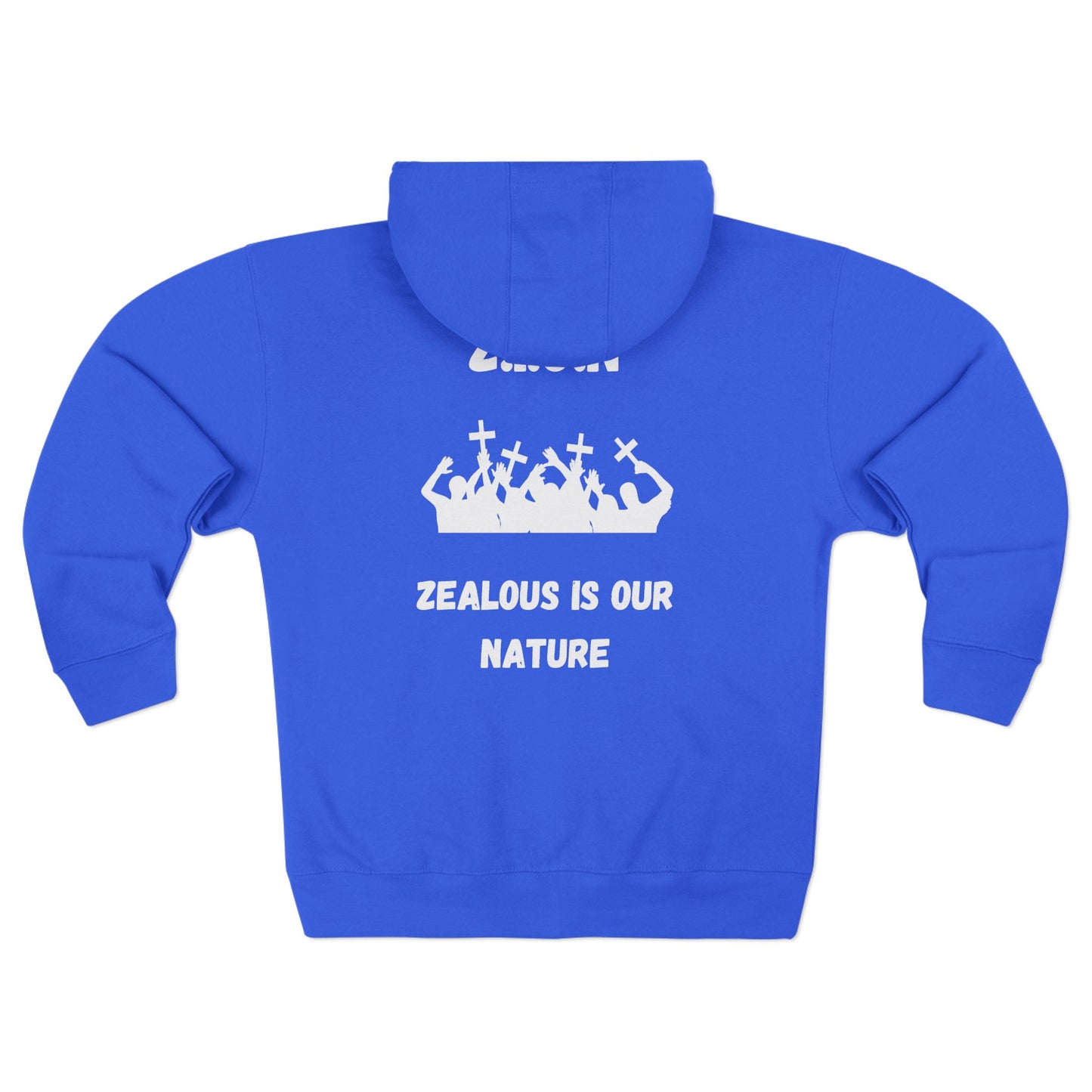 Adult Zion White Words & Image Zipper Hoodie