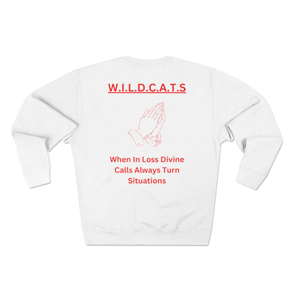 Wildcats Christian Red Letters & Picture Crewneck