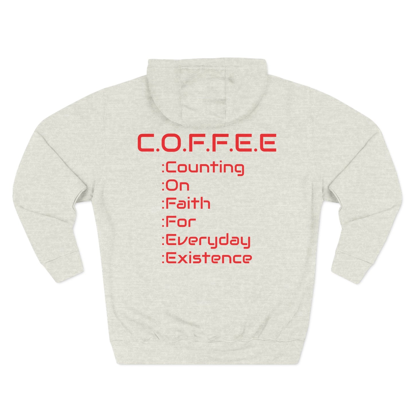 Adult Coffee Christian Red Words Only Hoodie
