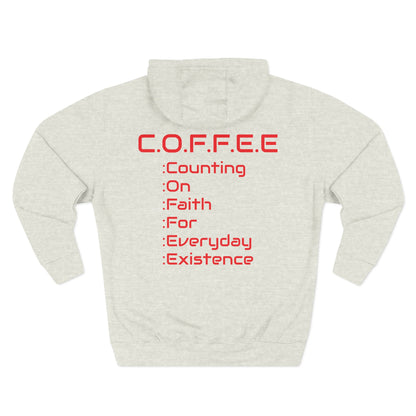 Adult Coffee Christian Red Words Only Hoodie