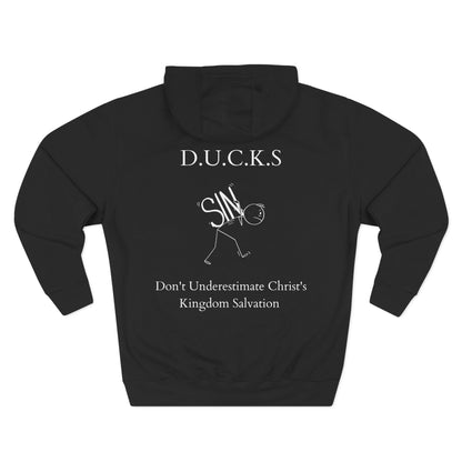 Adult Ducks Christian White Words Pullover Hoodie