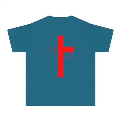 Youth T-Town Christian Red Letters & Cross