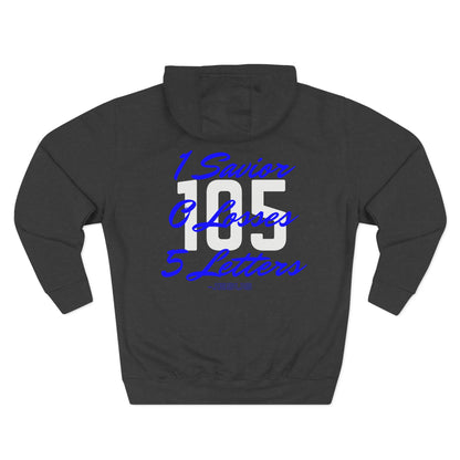 Adult 105 Christian Blue and White Letters Hoodie