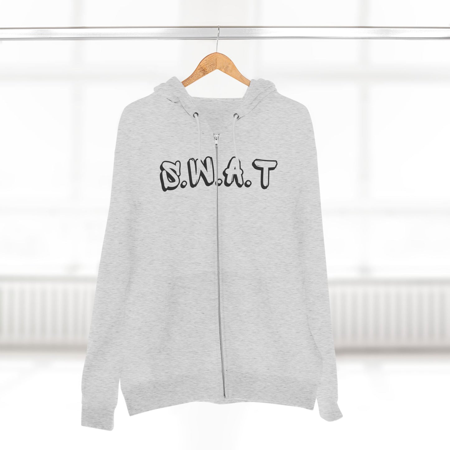 Adult Swat Christian Black Words Zipper Hoodie