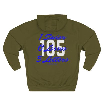 Specialty Adult 105 Christian Blue and White Letters Hoodie