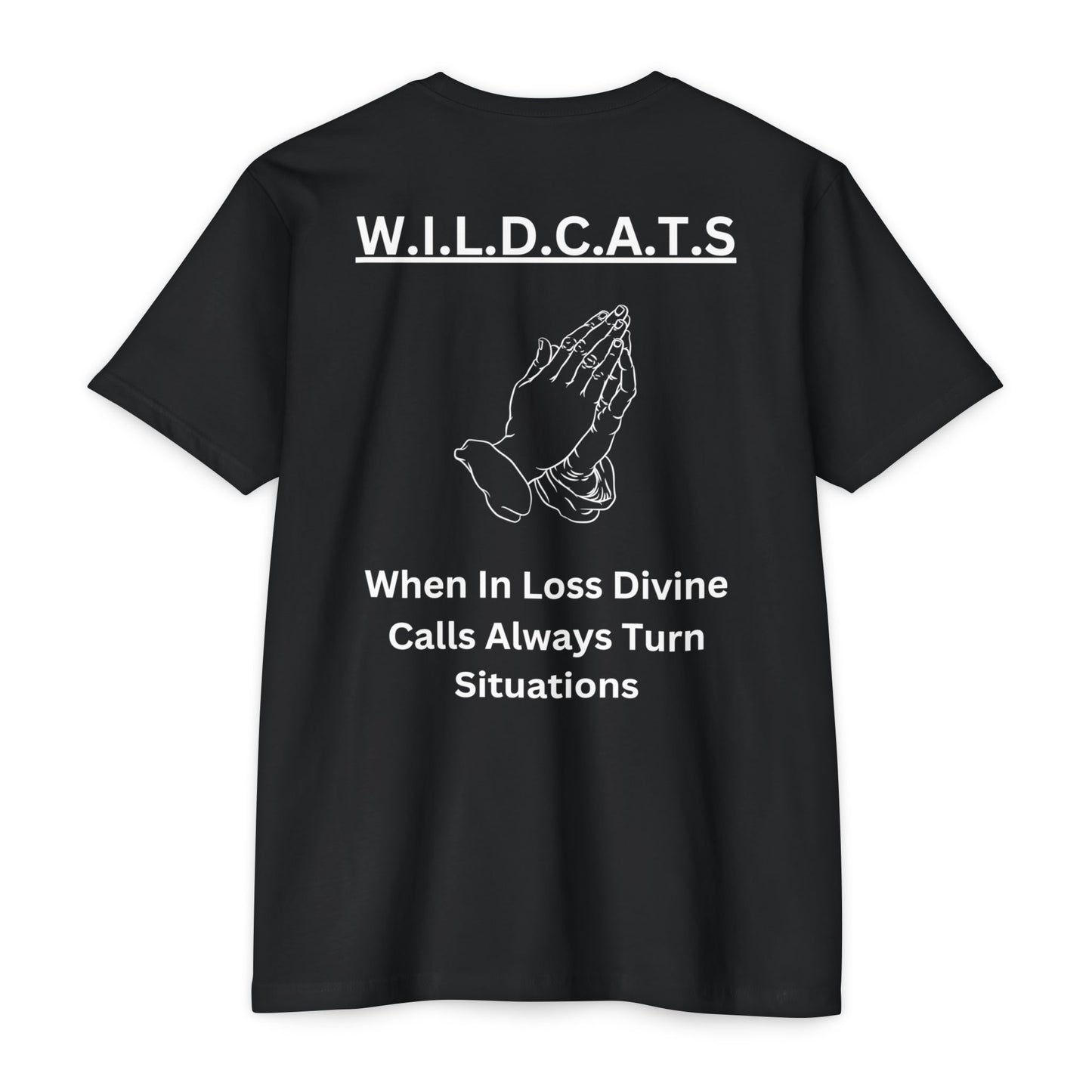 Adult Wildcats Christian White Letters & Picture Premium tee