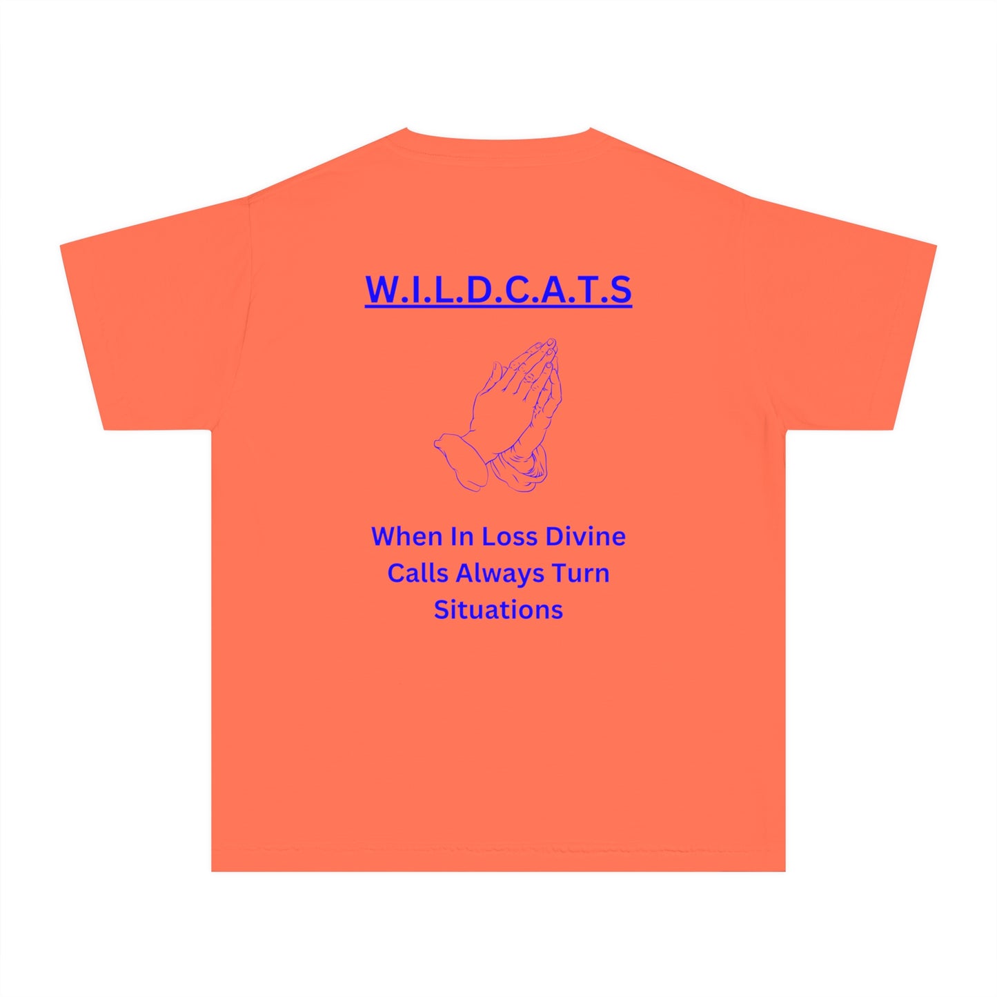 Youth Wildcats Christian Blue Letters & Picture