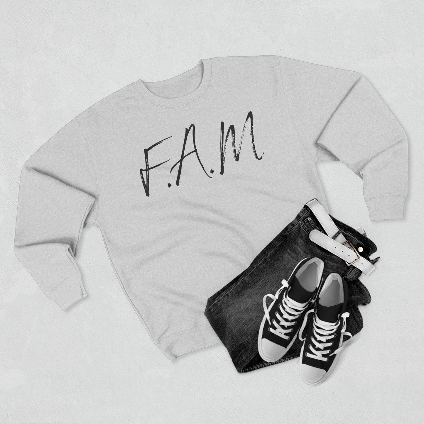 Adult Fam Black Words Crewneck