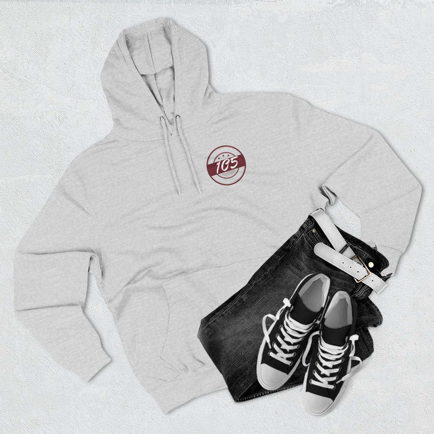 Adult 105 Christian Marron and White Letters Hoodie
