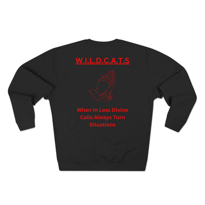 Wildcats Christian Red Letters & Picture Crewneck