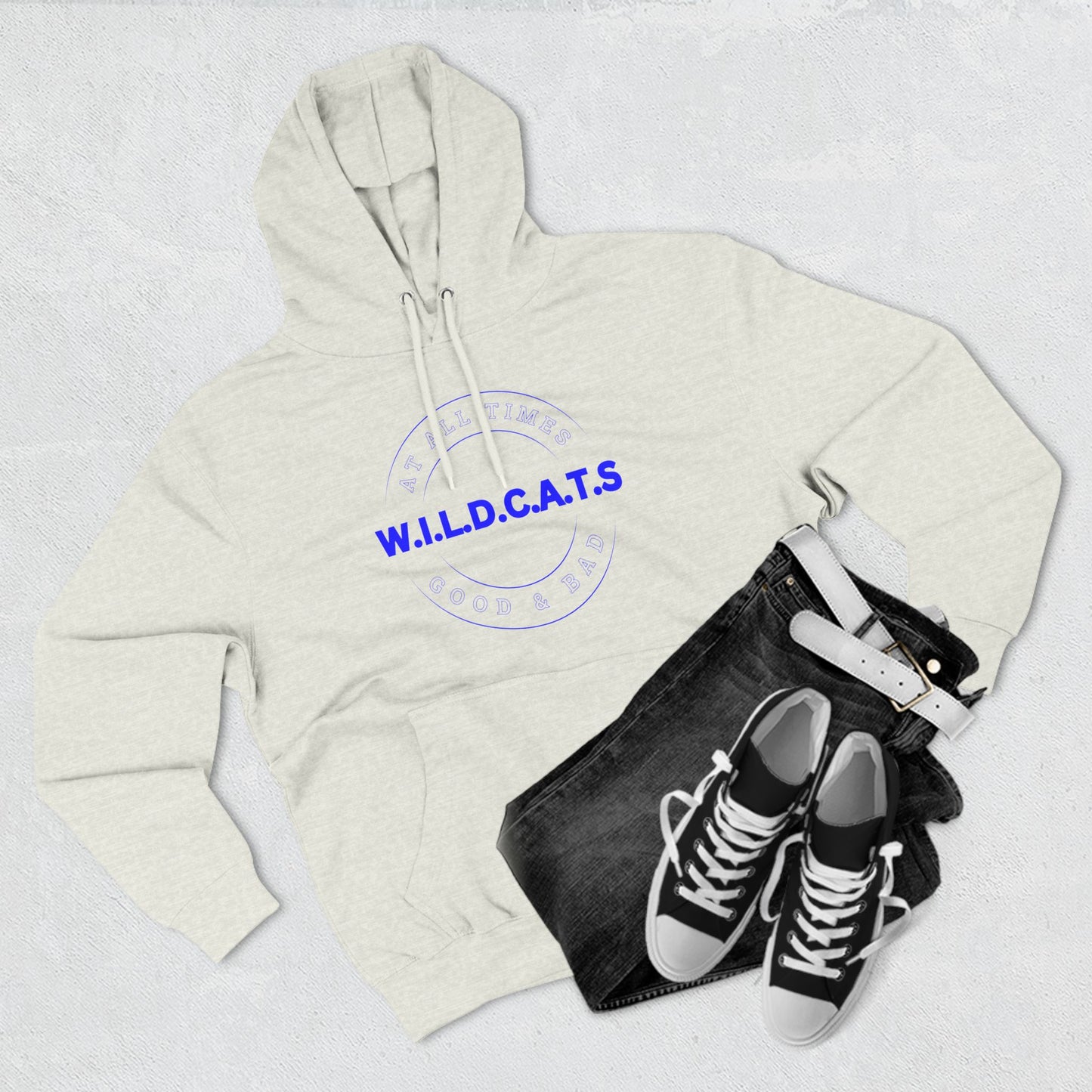 Wildcats Christian Blue Letters & Picture Hoodie