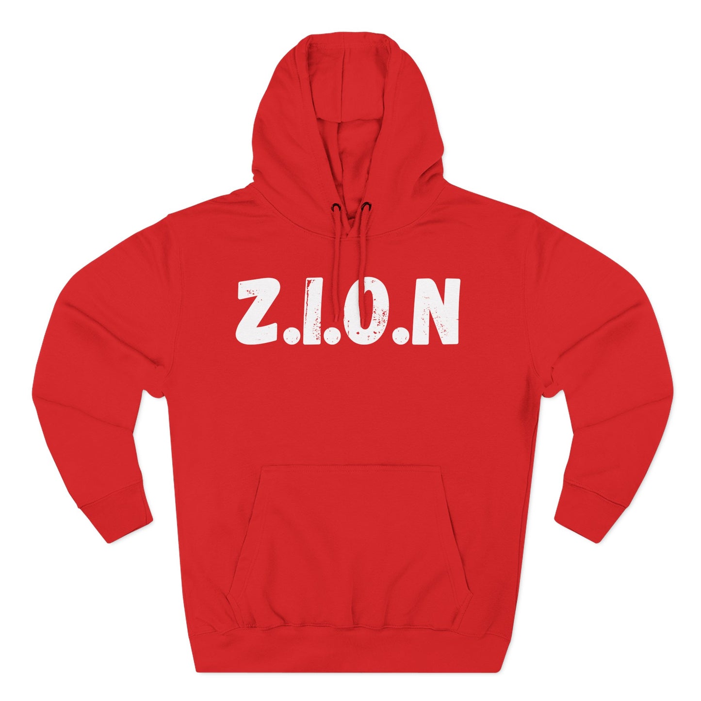 Adult Zion White Words & Image Pullover Hoodie