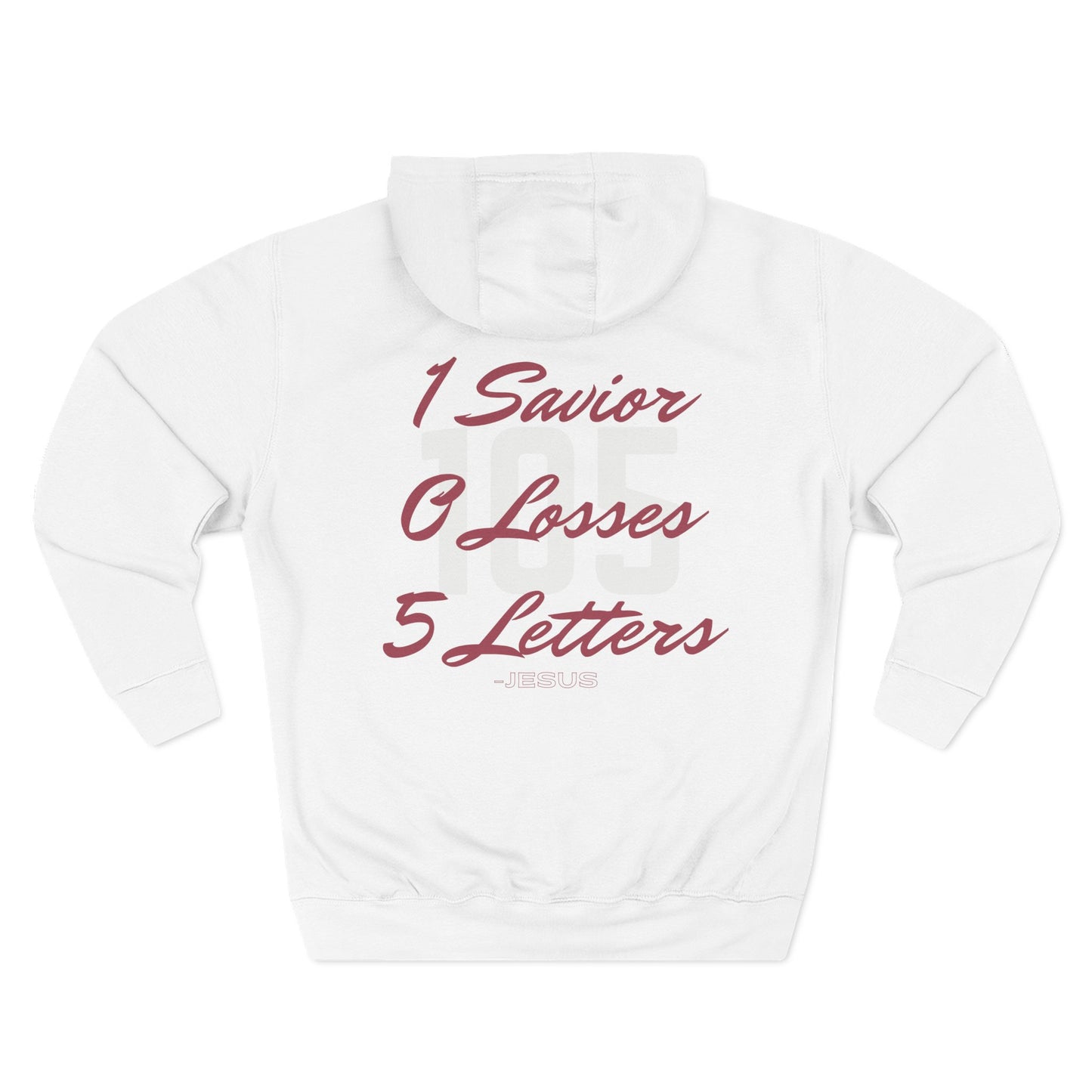 Adult 105 Christian Marron and White Letters Hoodie