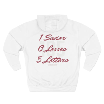 Adult 105 Christian Marron and White Letters Hoodie