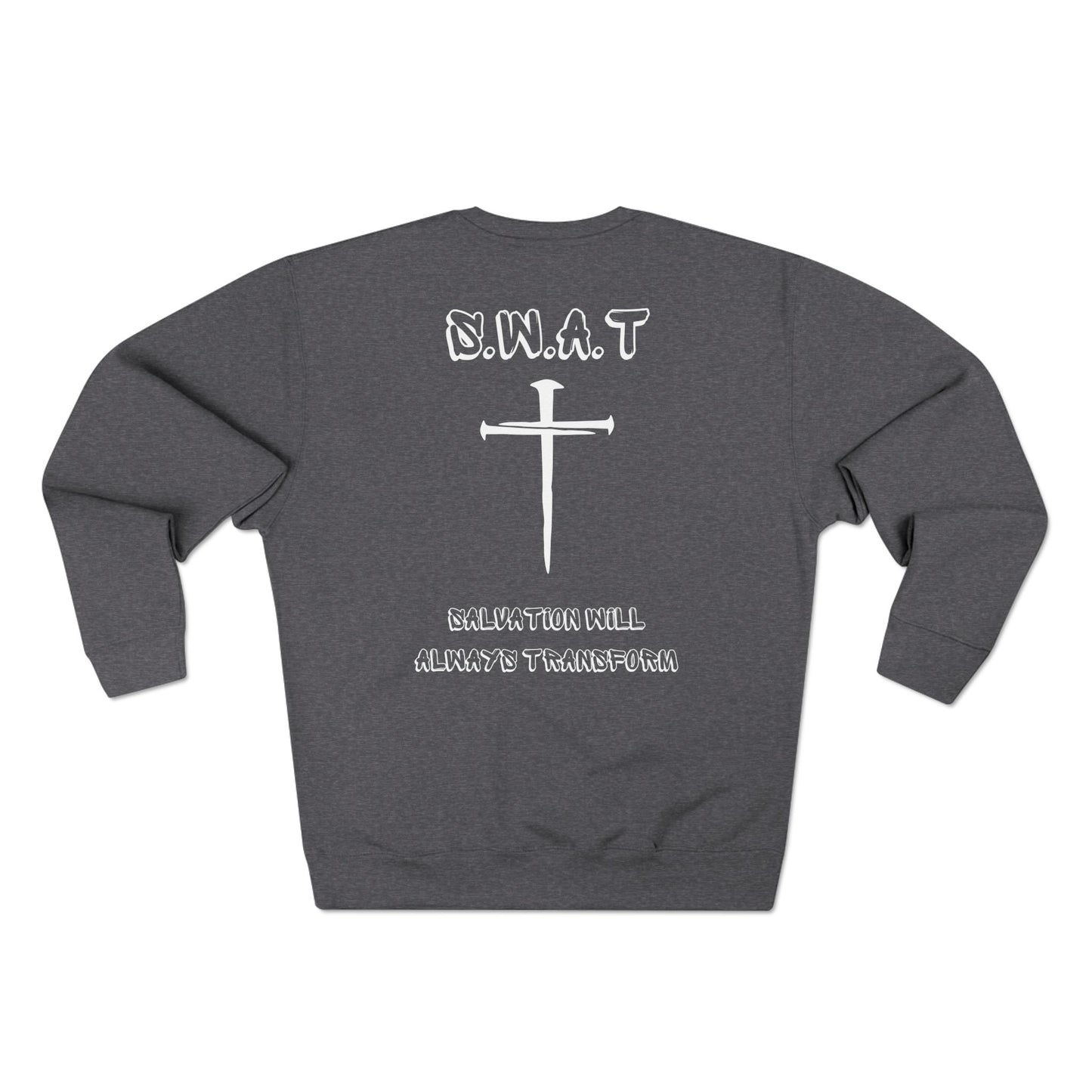 Adult Swat Christian White Words Crewneck