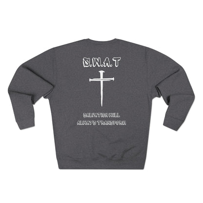 Adult Swat Christian White Words Crewneck