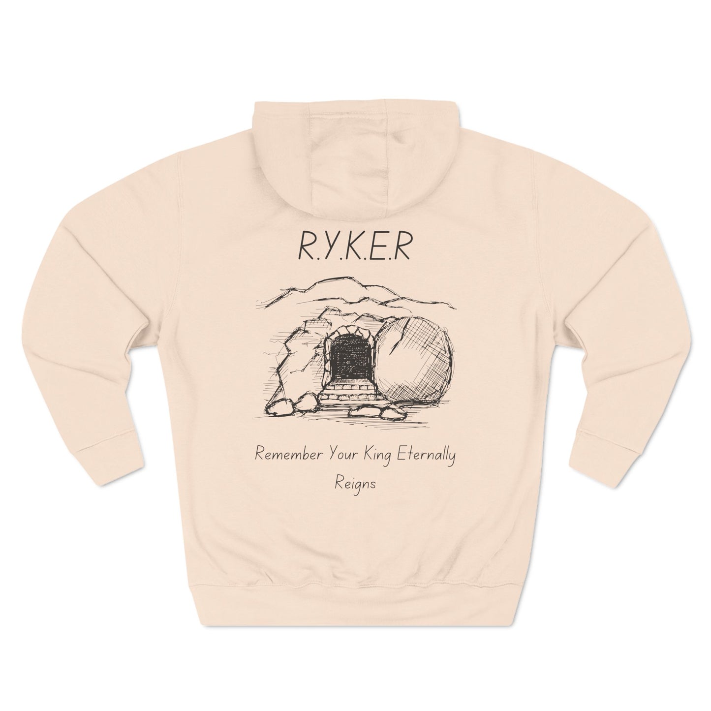 RYKER Christian Black Letters Hoodie
