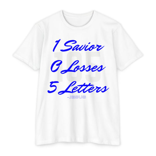 Adult 105 Christian Blue and White Letters Blended