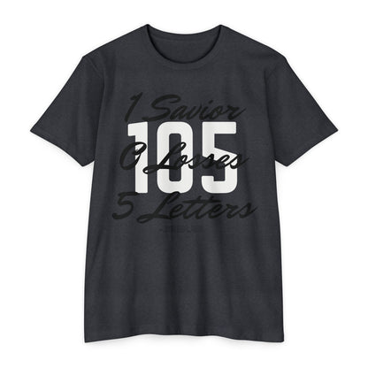 Adult 105 Christian Black and White Letters Premium Tee