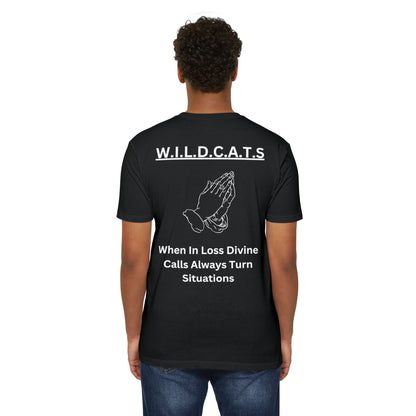 Adult Wildcats Christian White Letters & Picture Premium tee