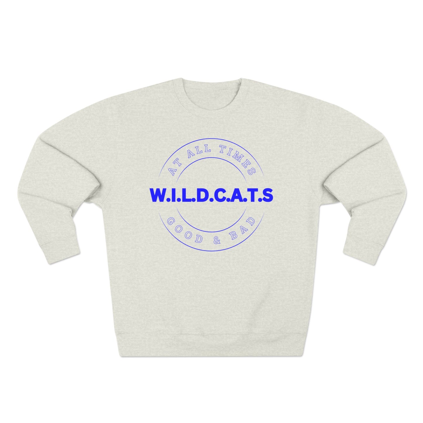 Wildcats Christian Blue Letters & Picture Crewneck
