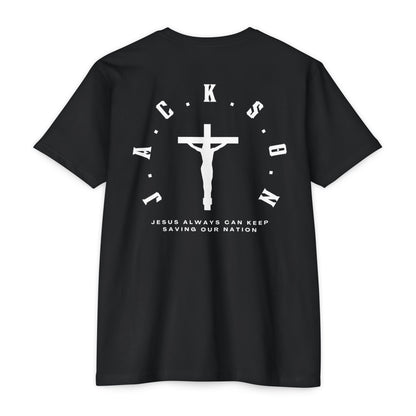 Adult Jackson White Cross & Letters Premium Tee