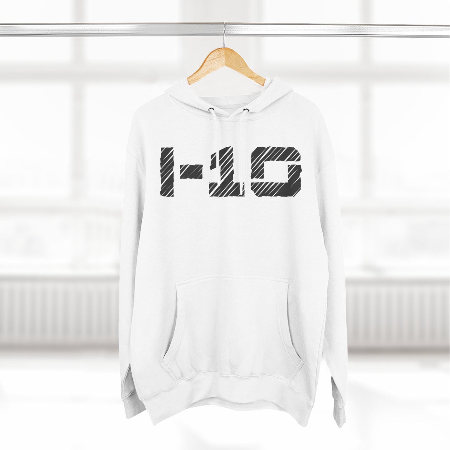 Adult I-10 Christian Black Words Pullover Hoodie