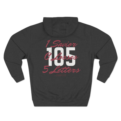 Adult 105 Christian Marron and White Letters Hoodie