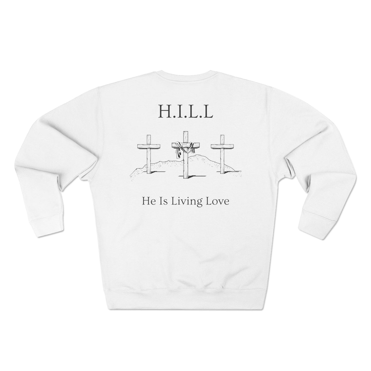 Adult Hill Christian Black Words Crewneck