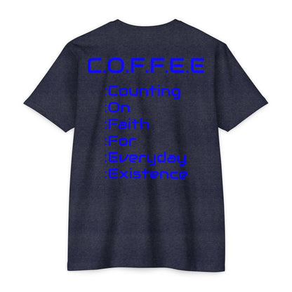 Adult Coffee Christian Blue Words Only Blended