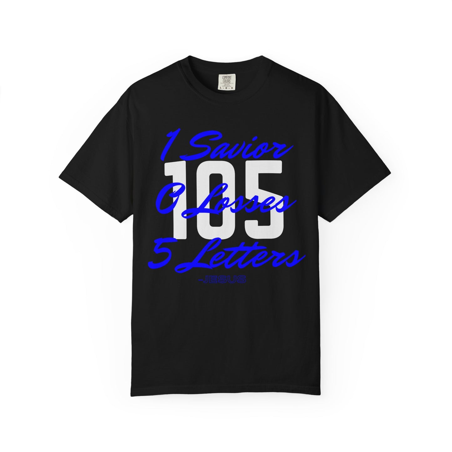 Adult 105 Christian Blue and White Letters