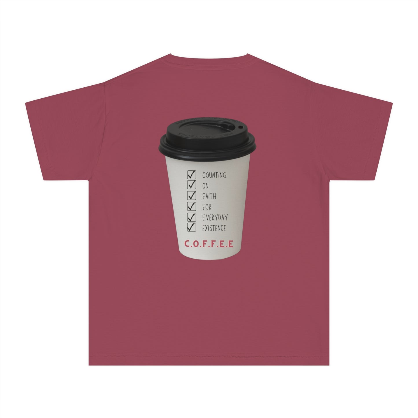 Youth Adult Coffee Christian White Letters & Image
