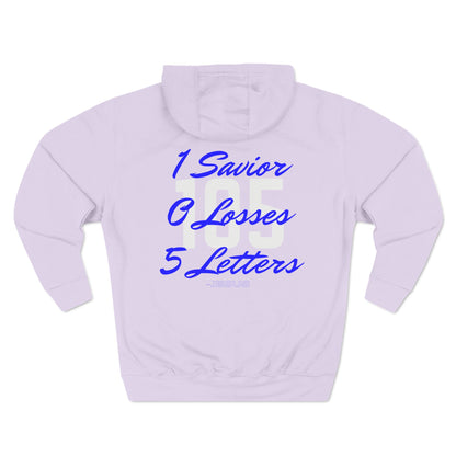 Adult 105 Christian Blue and White Letters Hoodie