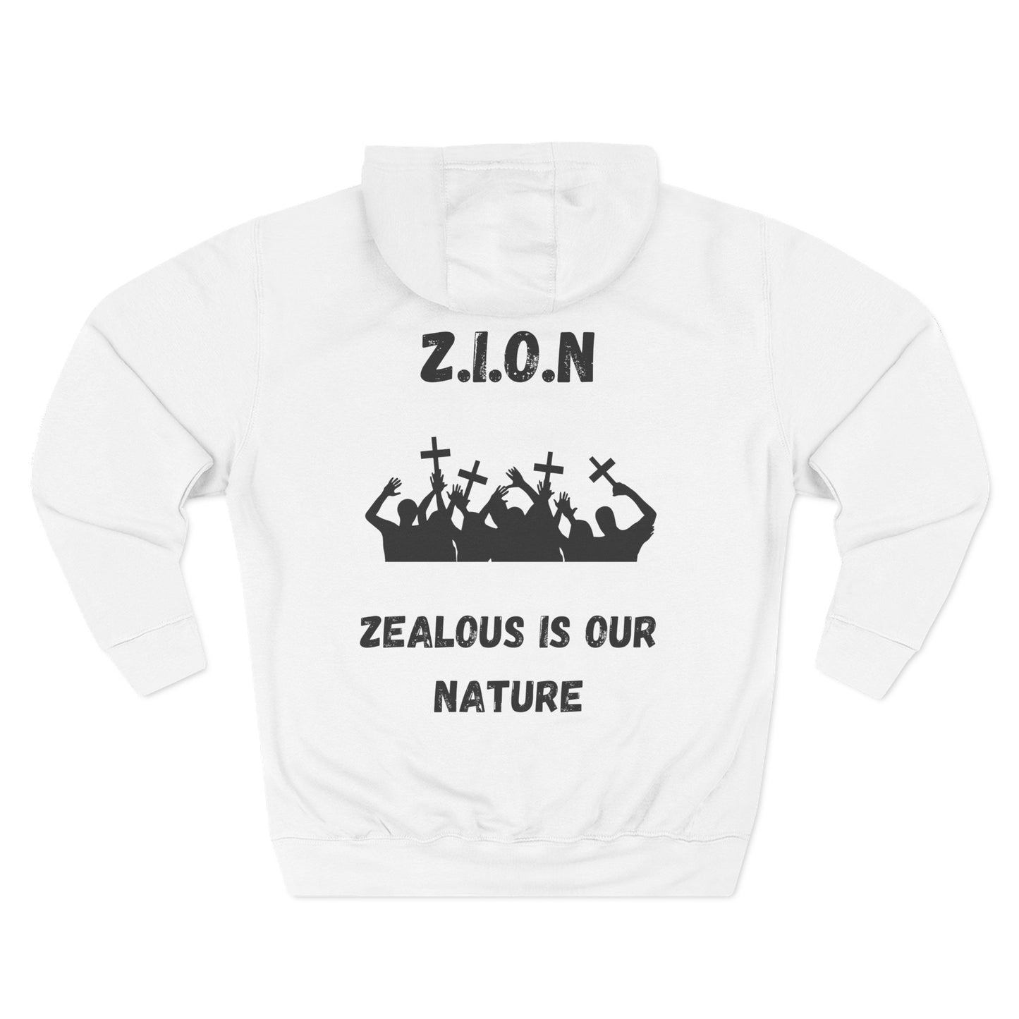 Adult Zion Black Words & Image Pullover Hoodie