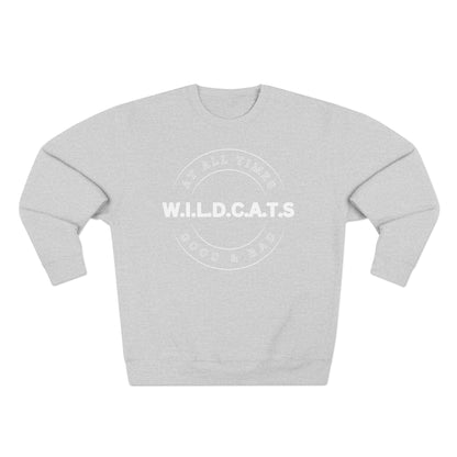 Adult Wildcats Christian White Letters & Picture Crewneck