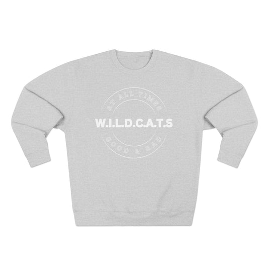 Adult Wildcats Christian White Letters & Picture Crewneck