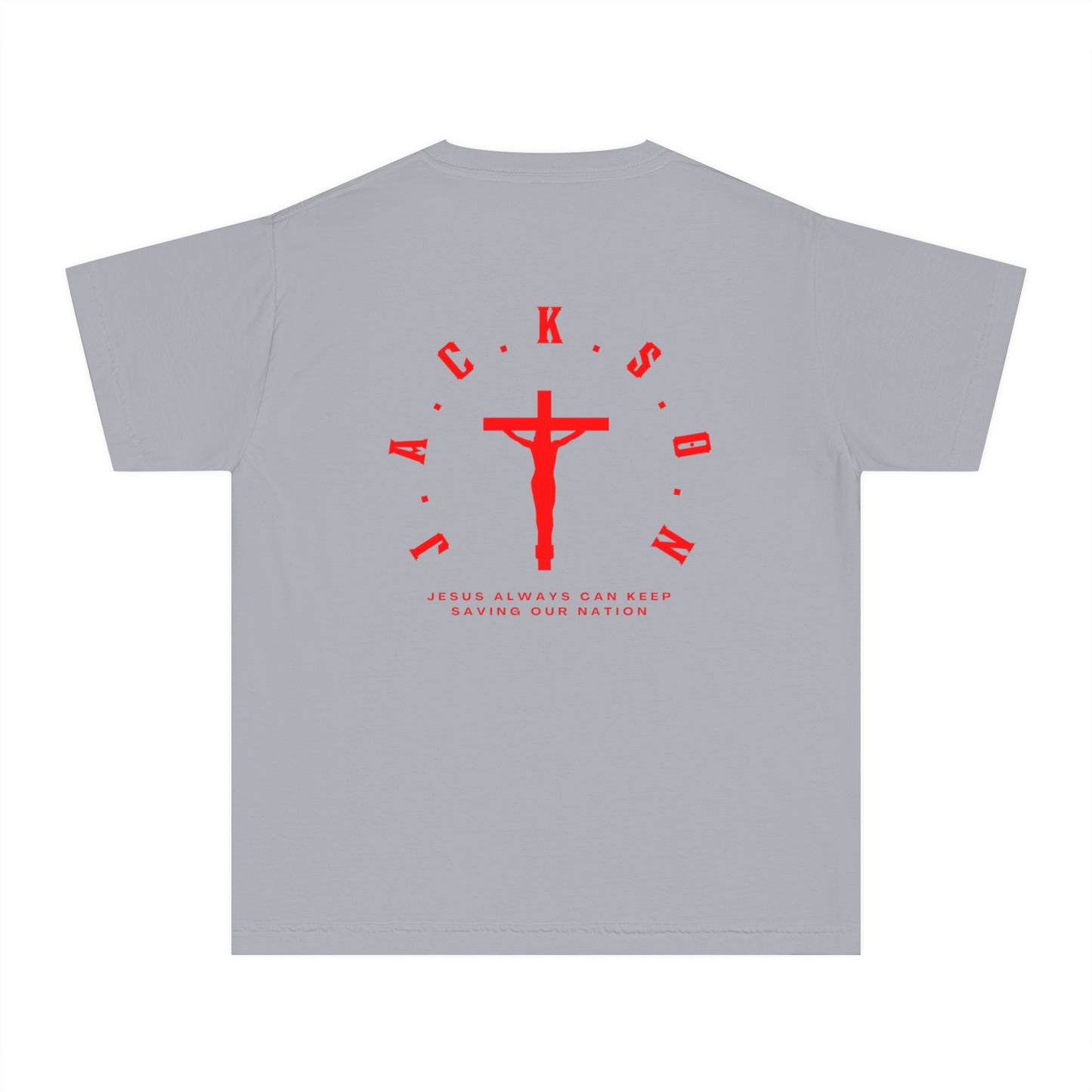 Youth Jackson Believing Christian Red Letters & Cross