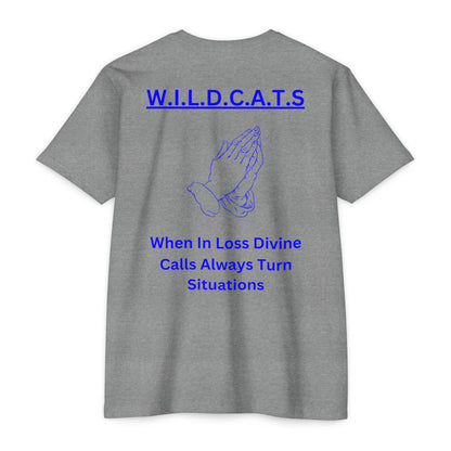 Wildcats Christian Blue Letters & Picture
