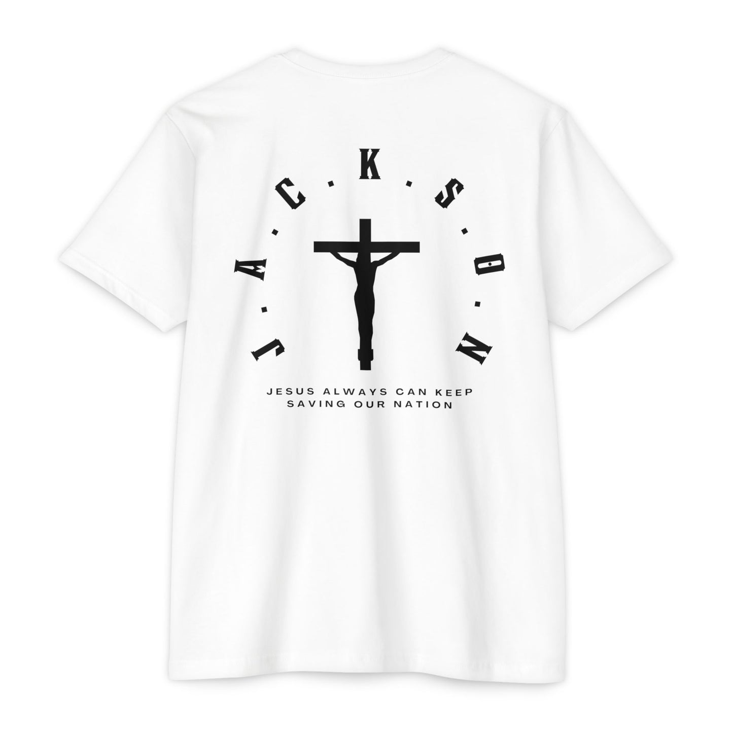 Adult Jackson Black Cross & Letters Premium Tee