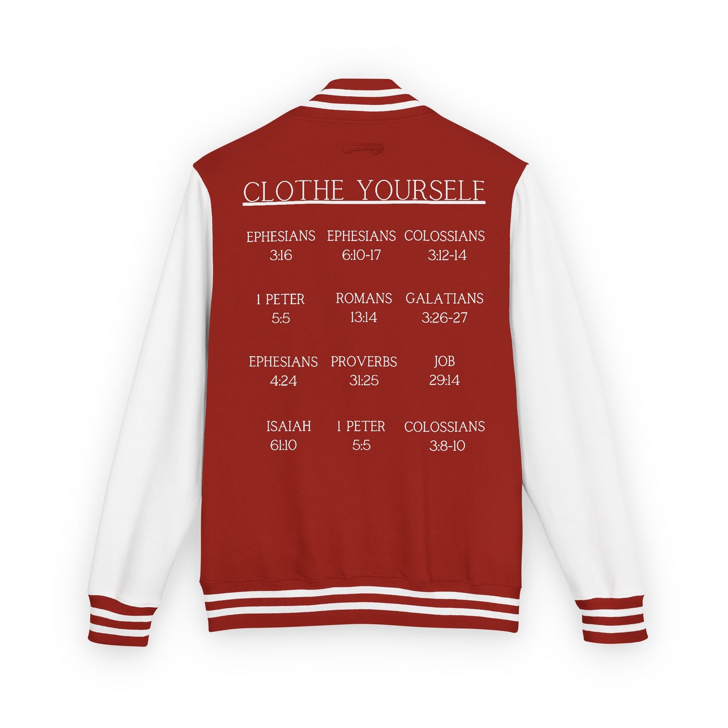 Clothe Yourself White Letterman