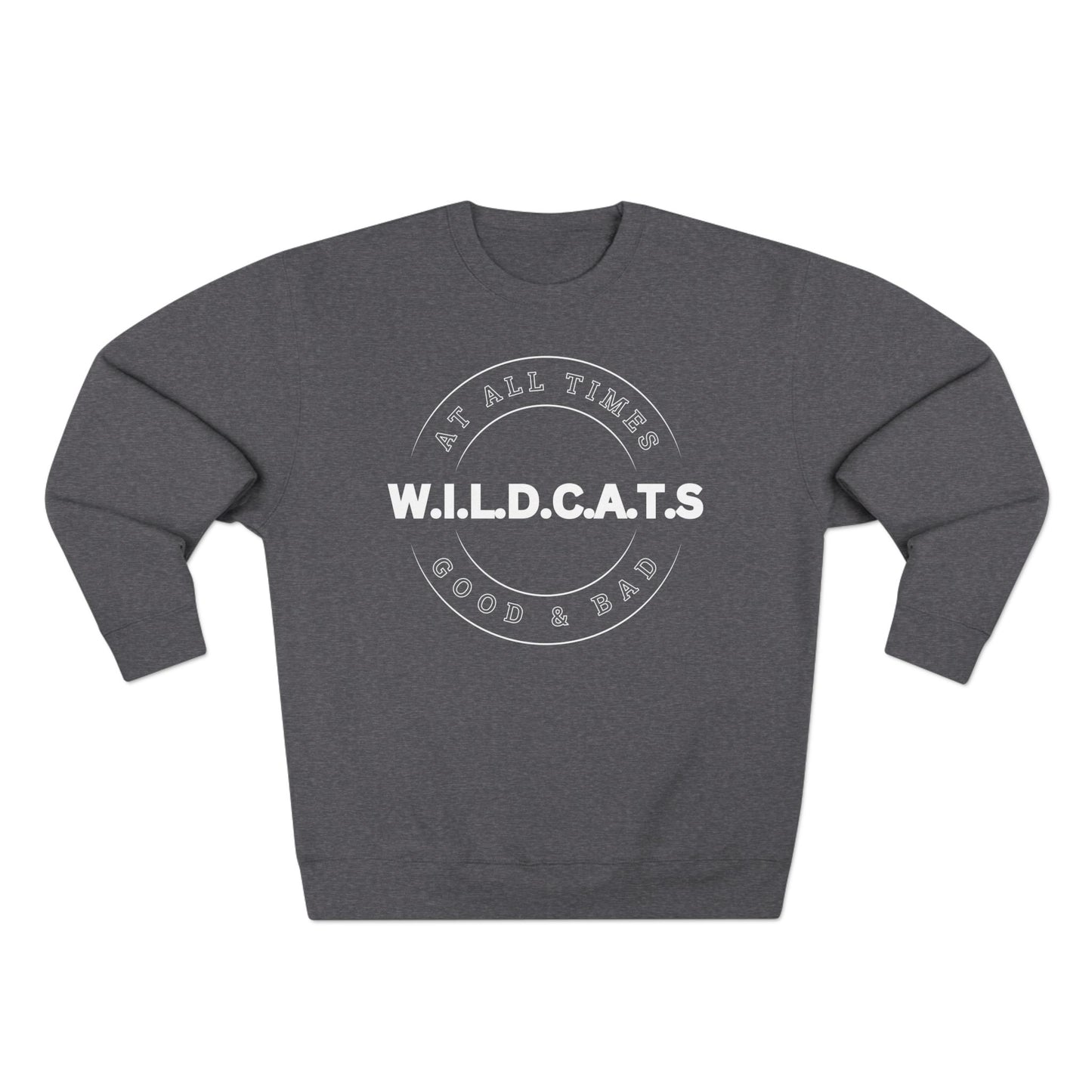 Adult Wildcats Christian White Letters & Picture Crewneck
