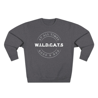 Adult Wildcats Christian White Letters & Picture Crewneck