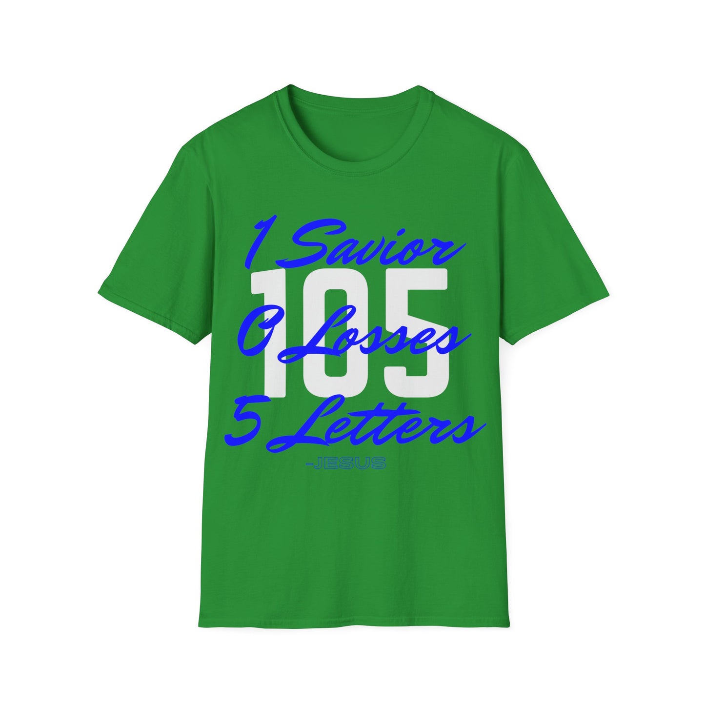 Adult 105 Christian Blue and White Letters