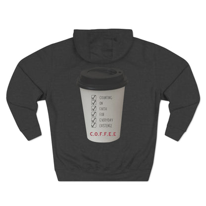 Adult Coffee Christian White Letters & Image Hoodie