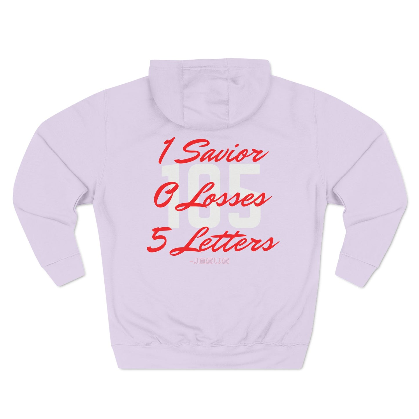 Adult 105 Christian Red and White Letters Hoodie