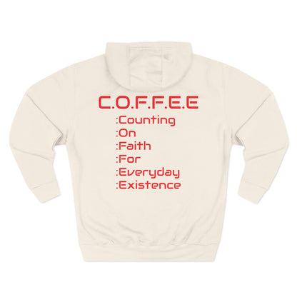 Adult Coffee Christian Red Words Only Hoodie