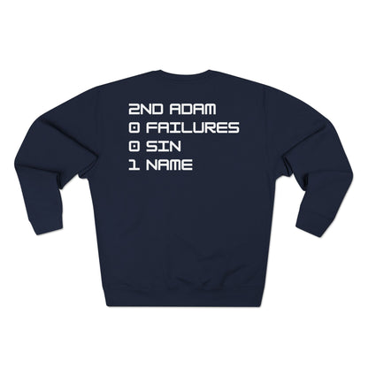 Adult 2001 Christian White Words Crewneck