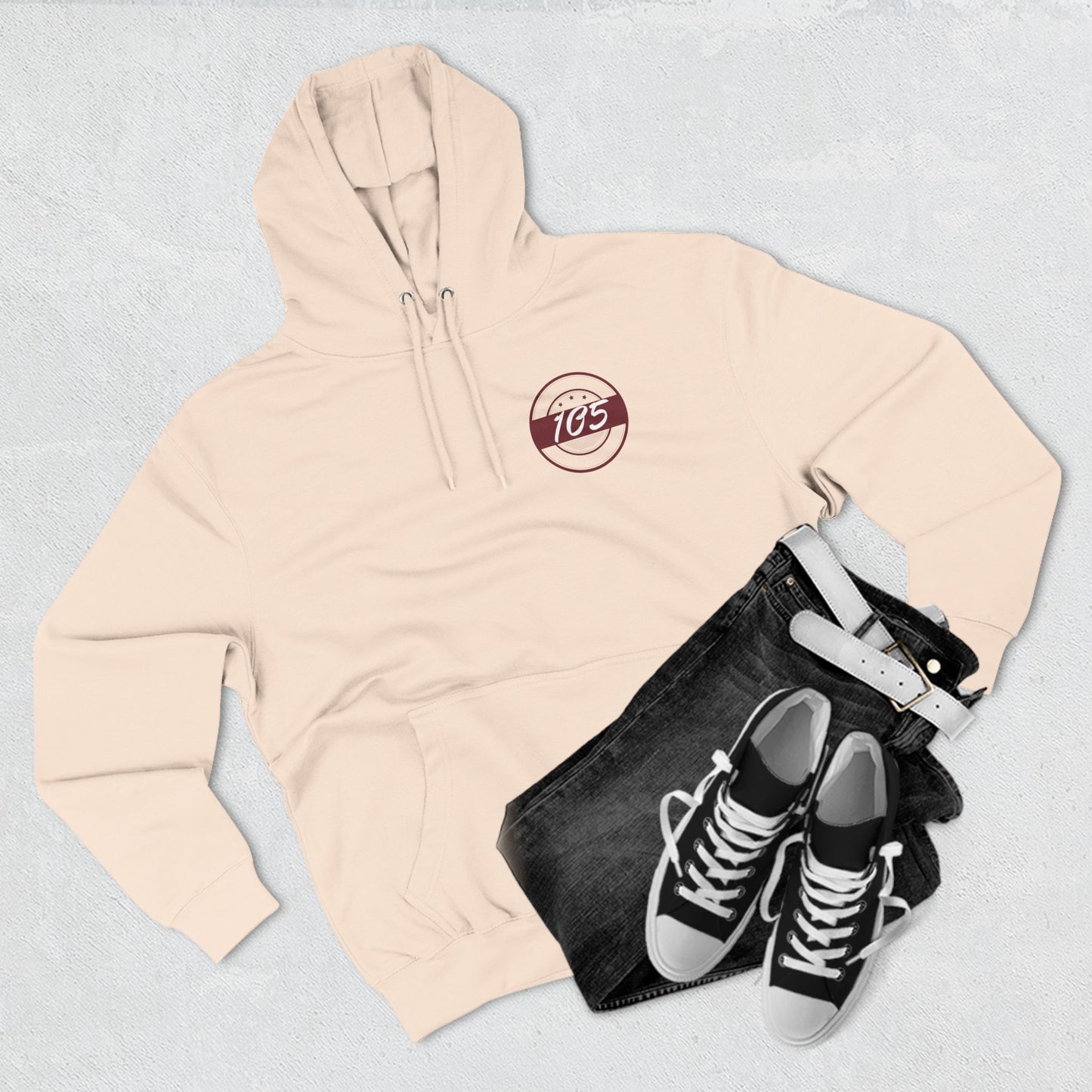 Adult 105 Christian Marron and White Letters Hoodie