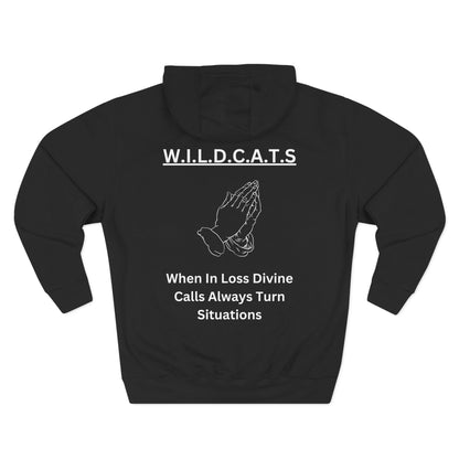 Adult Wildcats Christian White Letters & Picture Pullover Hoodie