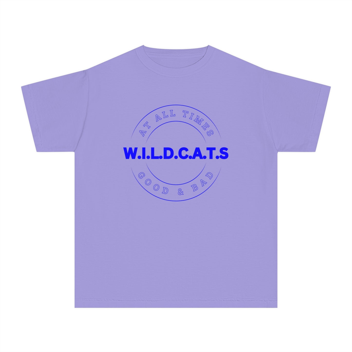 Youth Wildcats Christian Blue Letters & Picture